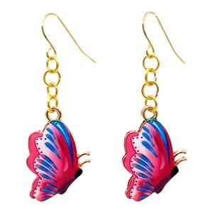 Pink and Blue Butterfly Earrings Pastel Spring Jewelry Gift for Her